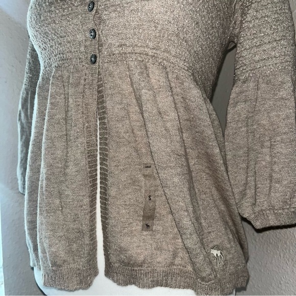 Vintage Y2K Abercrombie & Fitch 2000s Knit Babydoll Sweater Henley Top - Picture 4 of 8